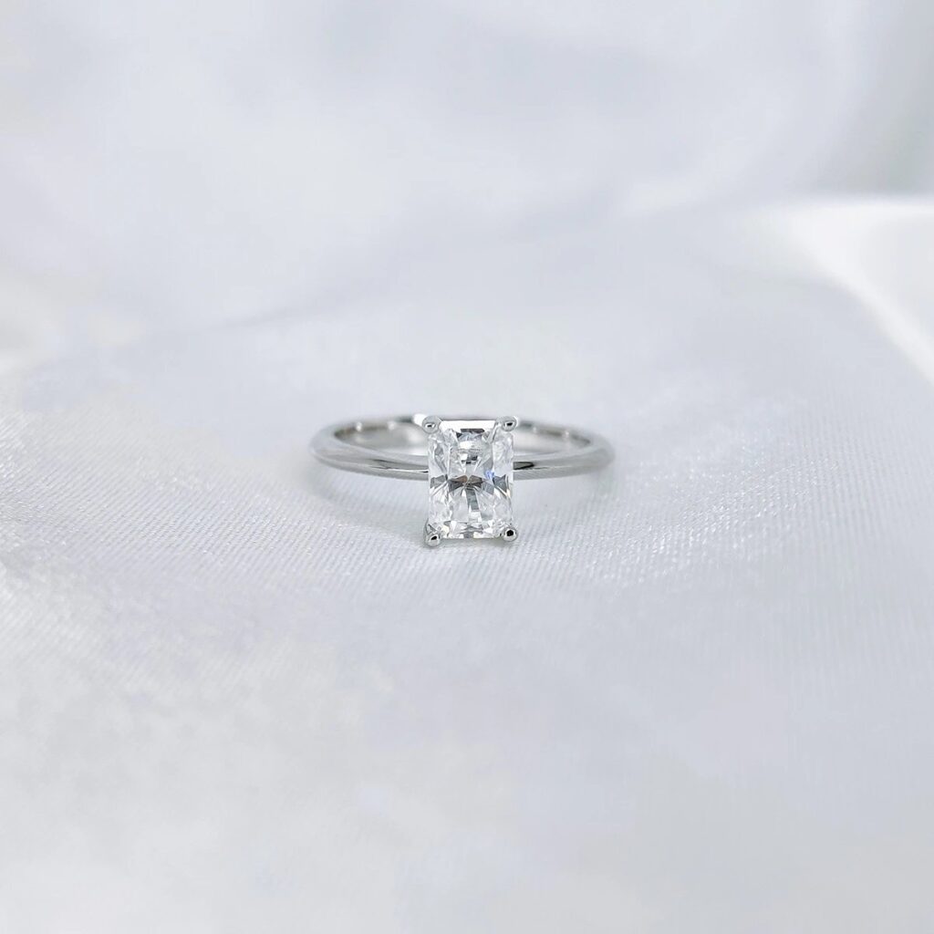 Radiant Solitaire, Moissanite diamond Rings