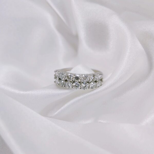 14 Stone Half Eternity, Moissanite diamond Rings - VIZR004 - Image 4