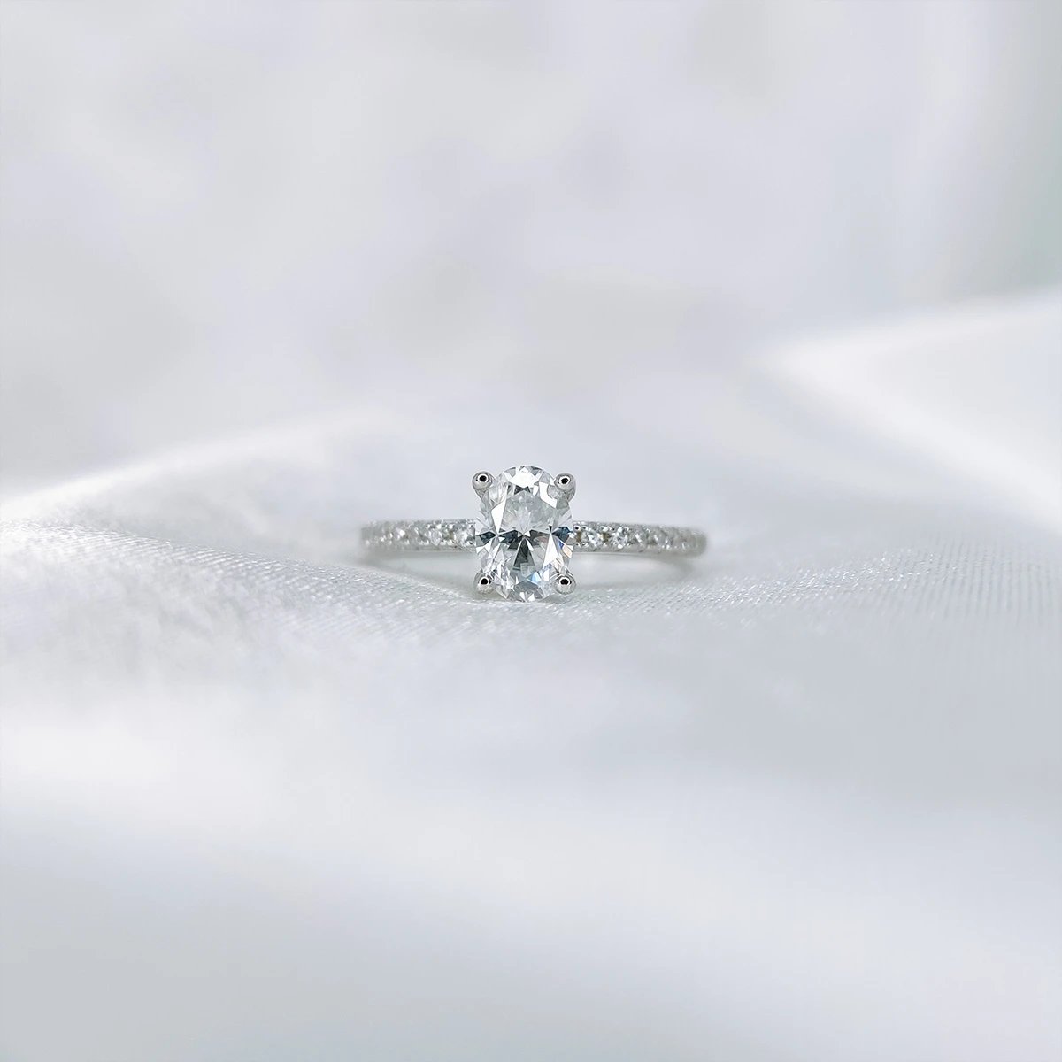 1.5ct Oval Shape, Moissanite diamond Rings - MSJ079