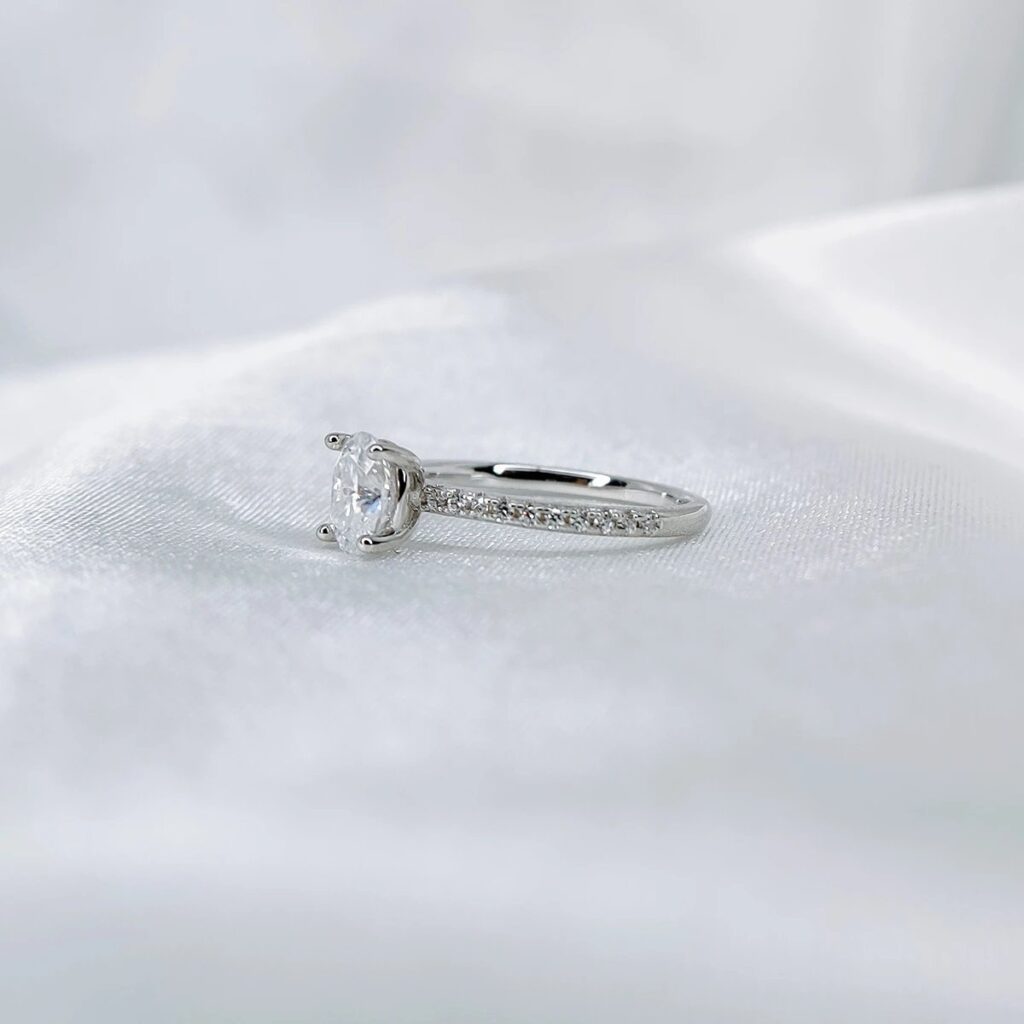 1ct Oval Shape, Moissanite diamond Rings