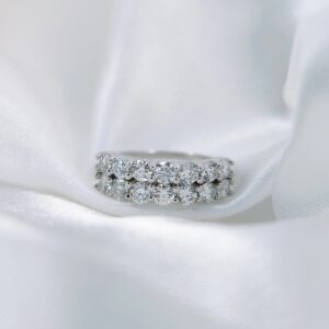 14 Stone Half Eternity, Moissanite diamond Rings - VIZR004