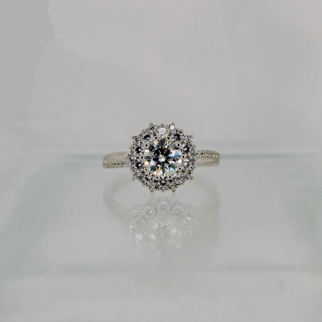 Sunflower, Moissanite diamond Rings