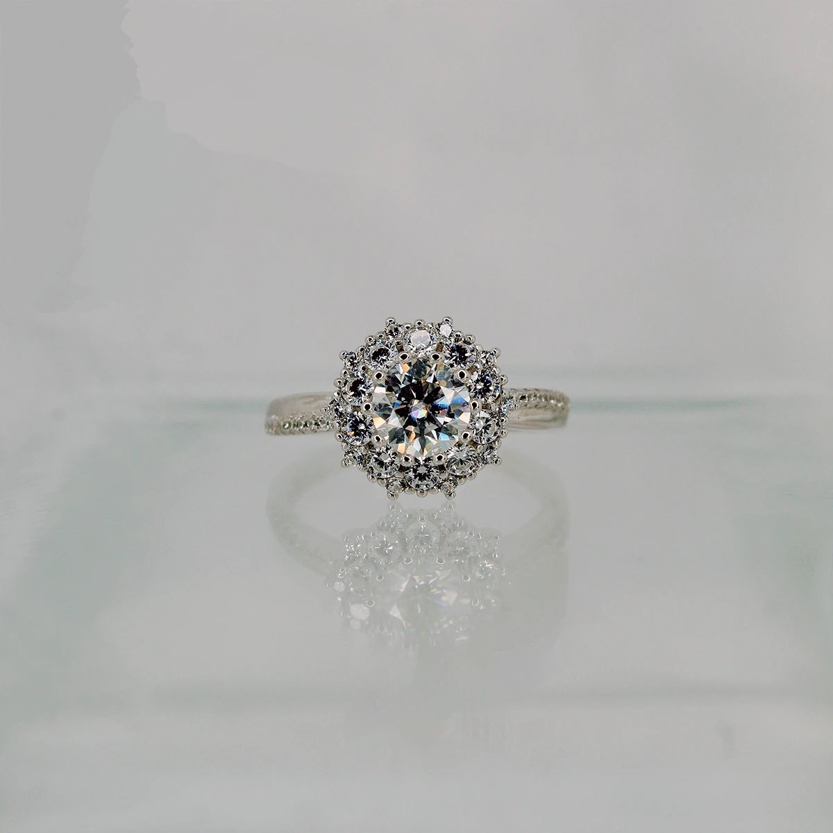 Sunflower, Moissanite diamond Rings - VIZR033