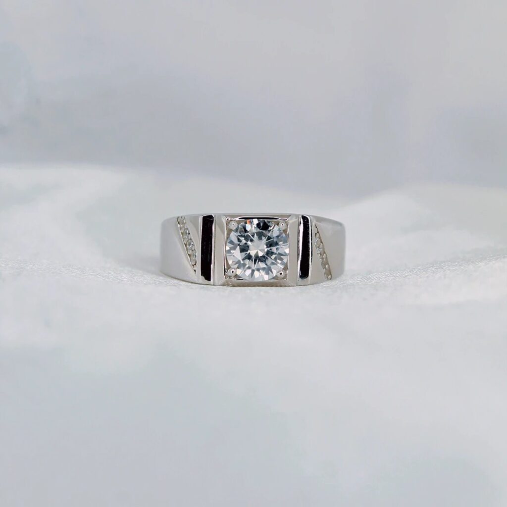 Psychic Male Ring, Moissanite diamond Rings