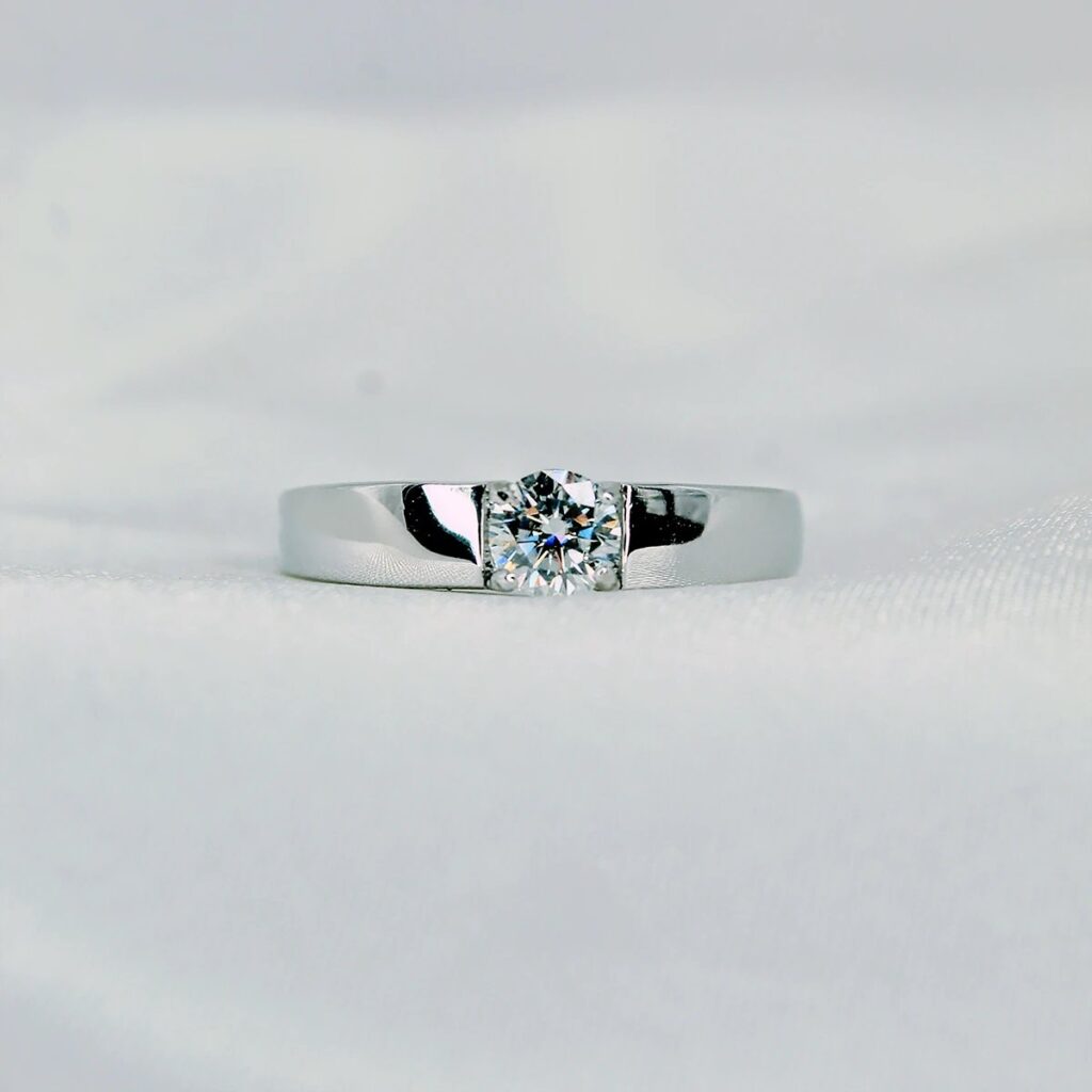 Solitaire Male Ring, Moissanite diamond Rings