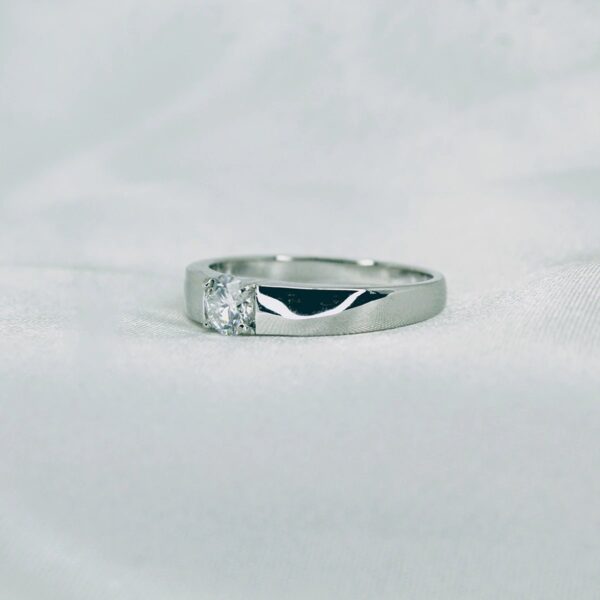 Solitaire Male Ring, Moissanite diamond Rings - RIV001 - Image 2