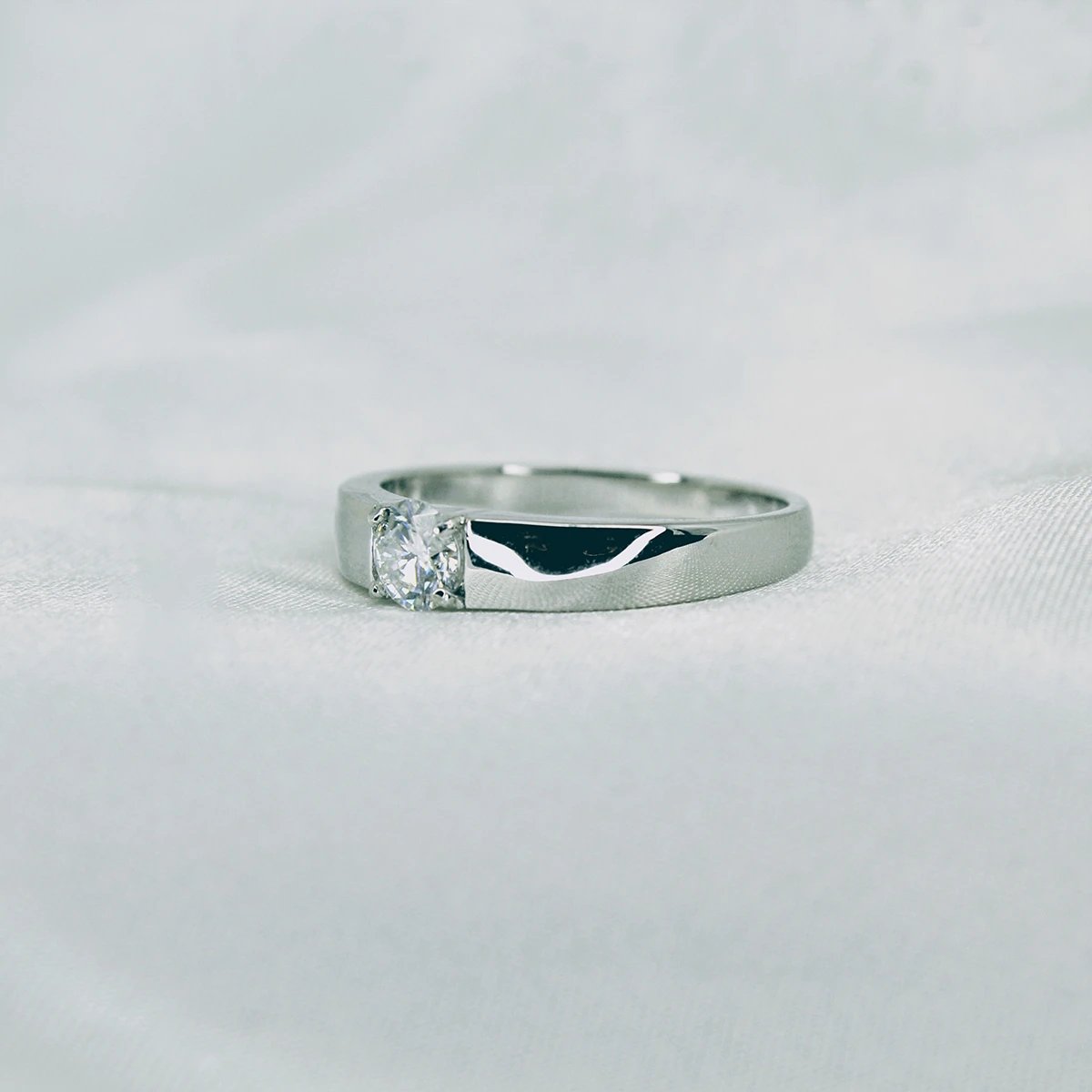 Solitaire Male Ring, Moissanite diamond Rings - RIV001