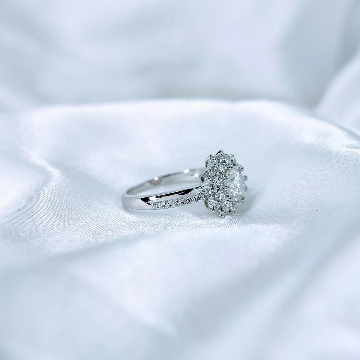 Sunflower, Moissanite diamond Rings - VIZR033