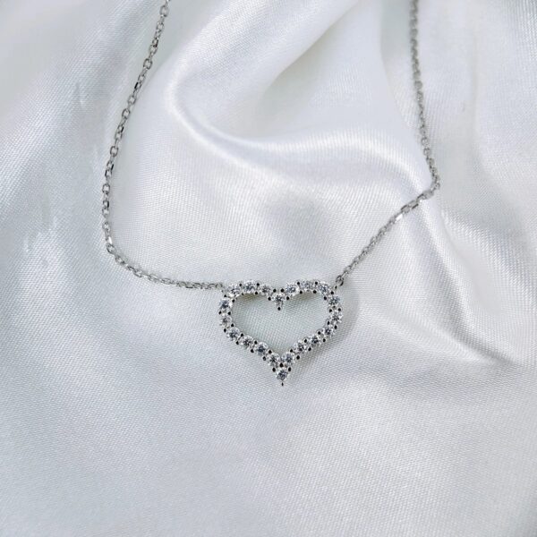Heart, Moissanite diamond Necklace- XLP078 - Image 2