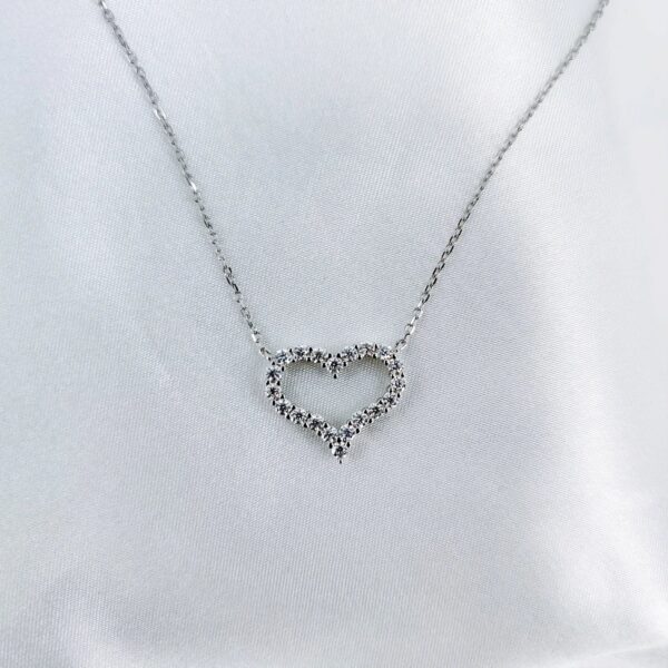 Heart, Moissanite diamond Necklace- XLP078 - Image 4