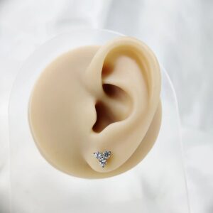 3 Stone, Moissanite simple earrings - Image 2