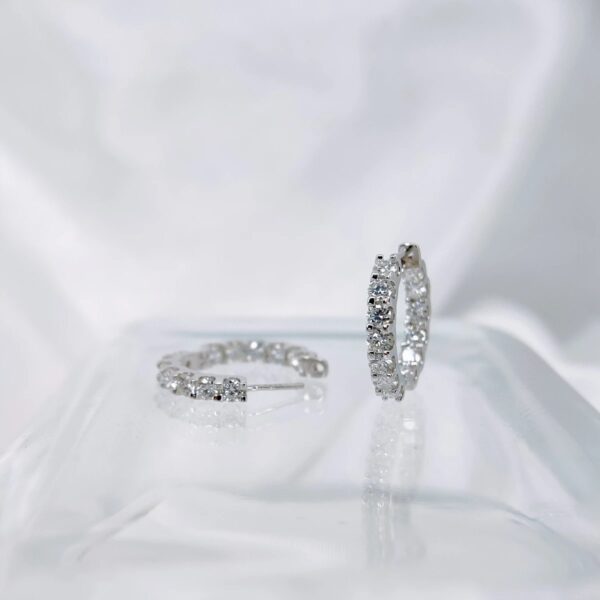 Luxury Hoops, Moissanite simple earrings - VIZE054