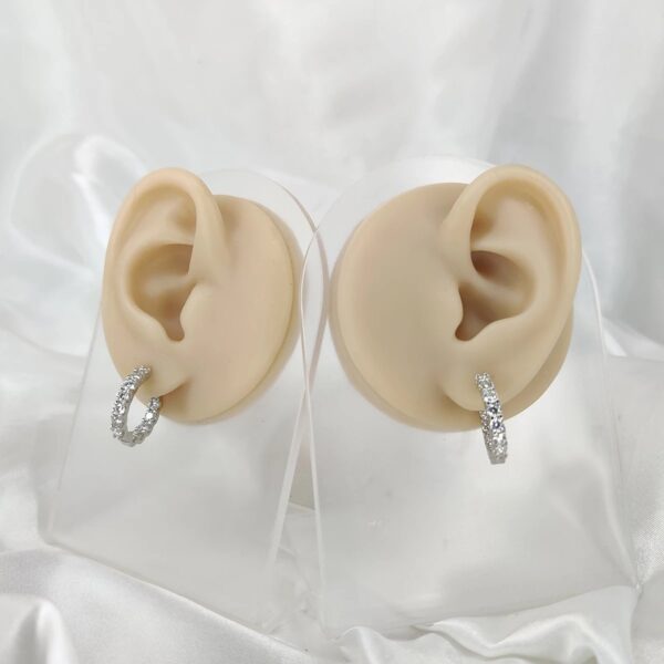 Luxury Hoops, Moissanite simple earrings - VIZE054 - Image 2