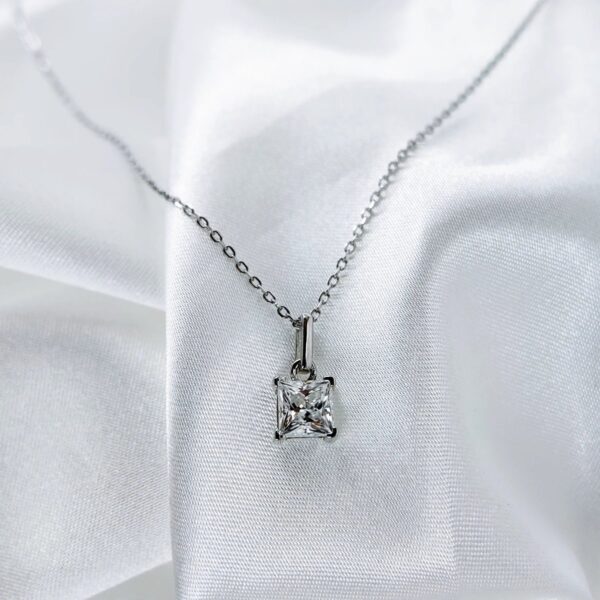 Princess Cut, Moissanite diamond Pendant- XLP012 - Image 2