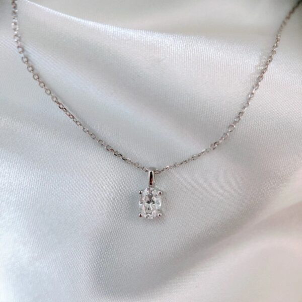 Oval Shape, Moissanite diamond Pendant- XLP002 - Image 3
