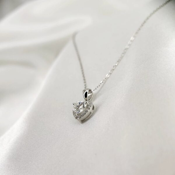 Luxury Heart, Moissanite diamond Pendant- XLP011 - Image 3