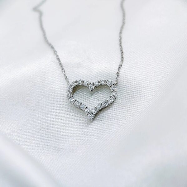 Heart, Moissanite diamond Necklace- XLP078 - Image 3