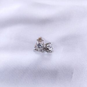 Six-Prong Stud Moissanite Diamond Earrings, 0.5ct each, Screw Back