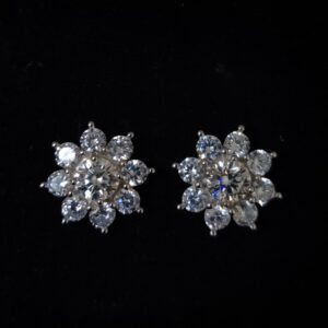 Kamini Flower, Moissanite simple earrings