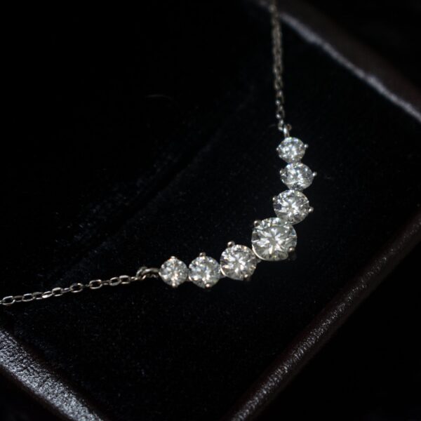 7 Stone, Moissanite diamond Necklace - XLP095 - Image 2