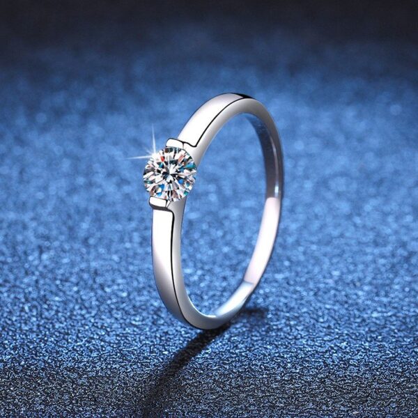 Clip Solitaire, Moissanite diamond Solitaire Rings - VIZR007 - Image 2