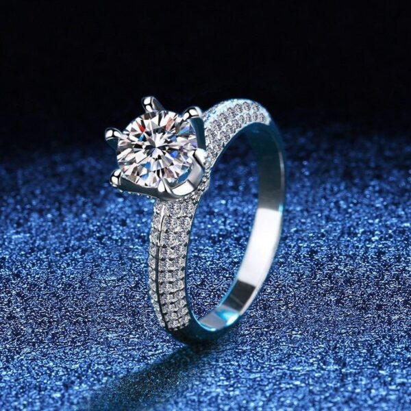3ct Queen's Ring, Moissanite diamond Rings - VIZR012b - Image 2