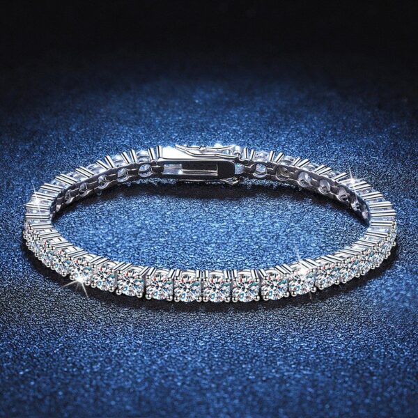 3mm Tennis Bracelet, Moissanite Diamond Bracelet - VIZS009 - Image 2