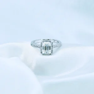 2 CT Emerald Cut, Moissanite diamond Rings - Image 5
