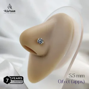 60 Cent Moissanite Nosepin - 5.5mm Moissanite Diamond