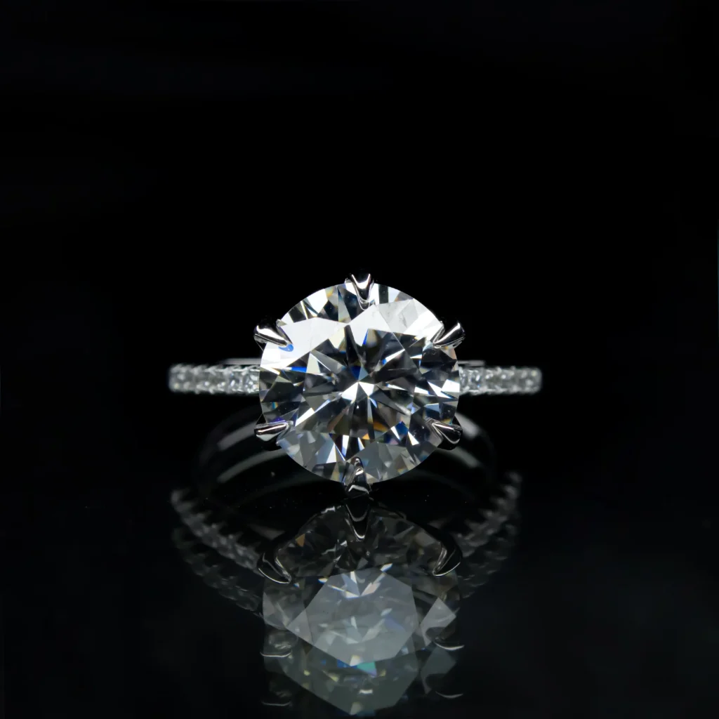 5ct Simple Accent, Moissanite Diamond Ring
