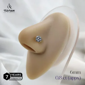 80 Cent Moissanite Nosepin - 6mm Moissanite Diamond