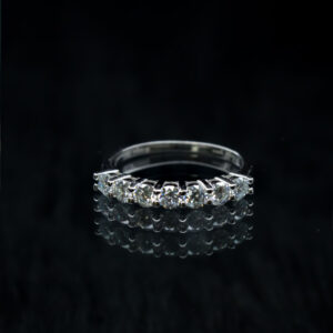 7 Stone Half Eternity, Moissanite diamond Ring