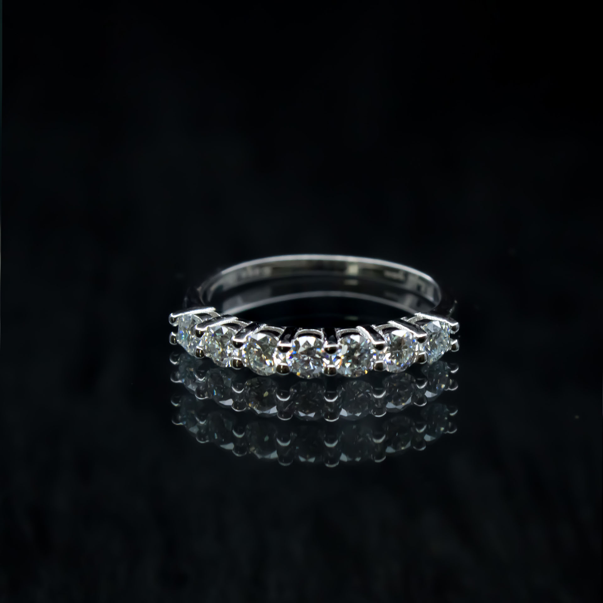 7 Stone Half Eternity, Moissanite diamond Ring - VIZR005