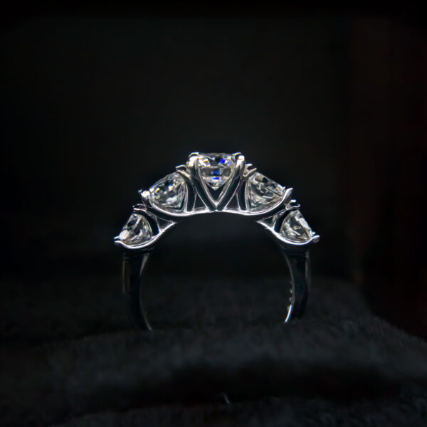 Five Star Light, Moissanite Diamond Ring - MSJ061 - Image 2