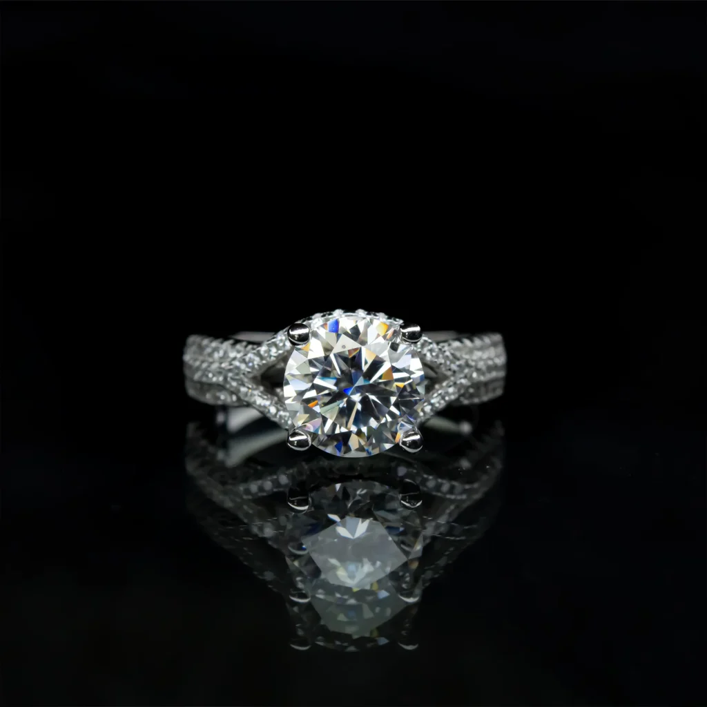 Flower Ring, Moissanite 2 CT diamond Rings