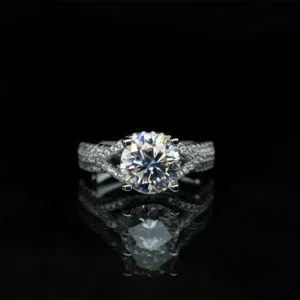 Flower Ring, Moissanite 2 CT diamond Rings - Image 1