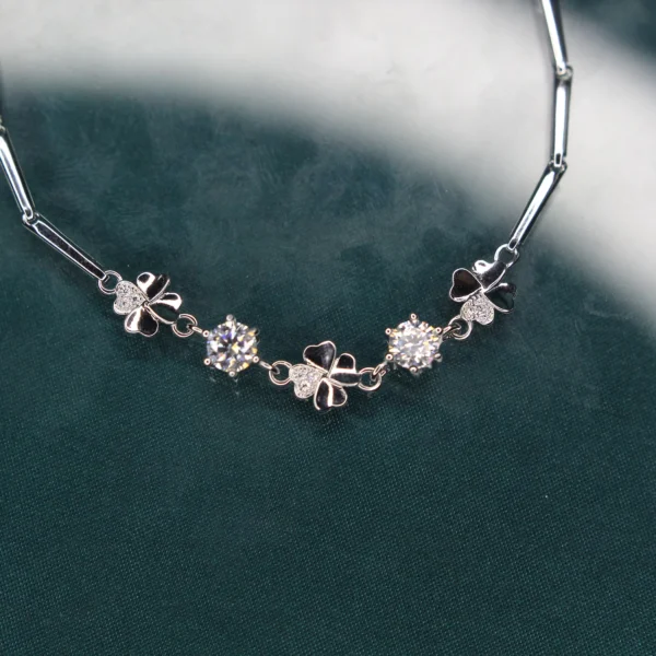 Four Leaf Clover, Moissanite Diamond Bracelet - MSS003
