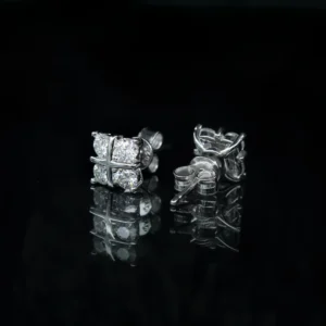 Kamini square, Moissanite simple earrings