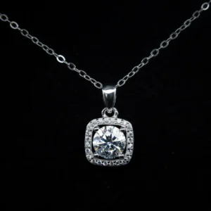 Luxury square, Moissanite diamond Pendant