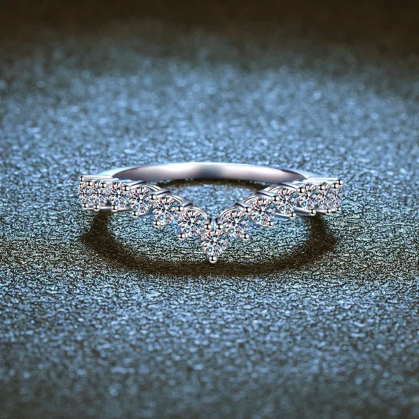 Luxury Half Eternity V, Moissanite diamond Rings - VIZ040