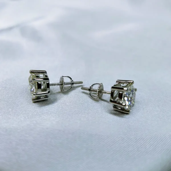 Single Stone Stud Big, Moissanite simple earrings - VIZE060X