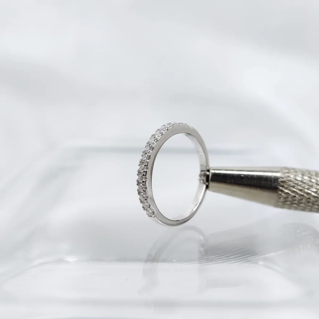 Half Eternity, Moissanite diamond band Rings