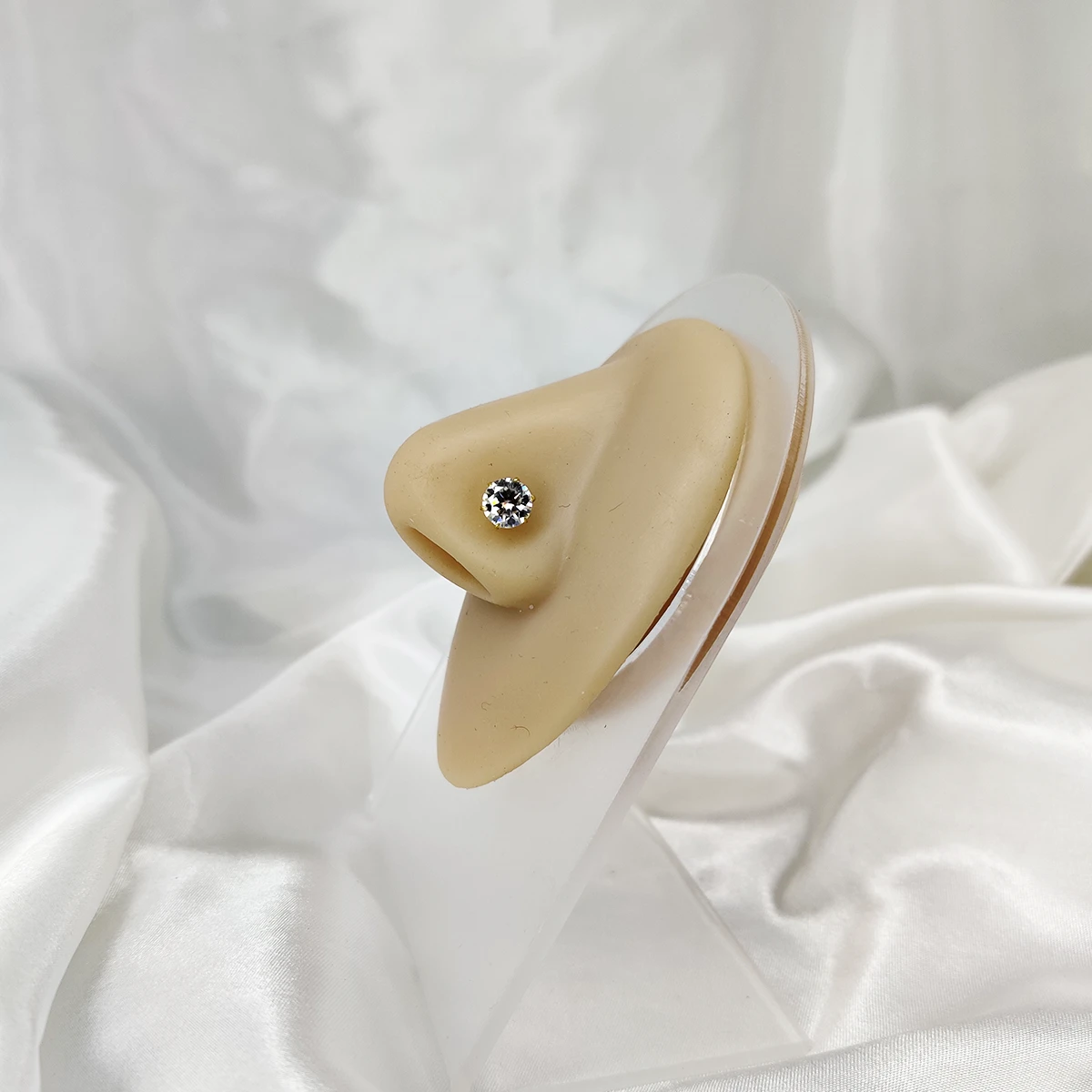 One carat Moissanite Nosepin - 6.5mm Moissanite Diamond