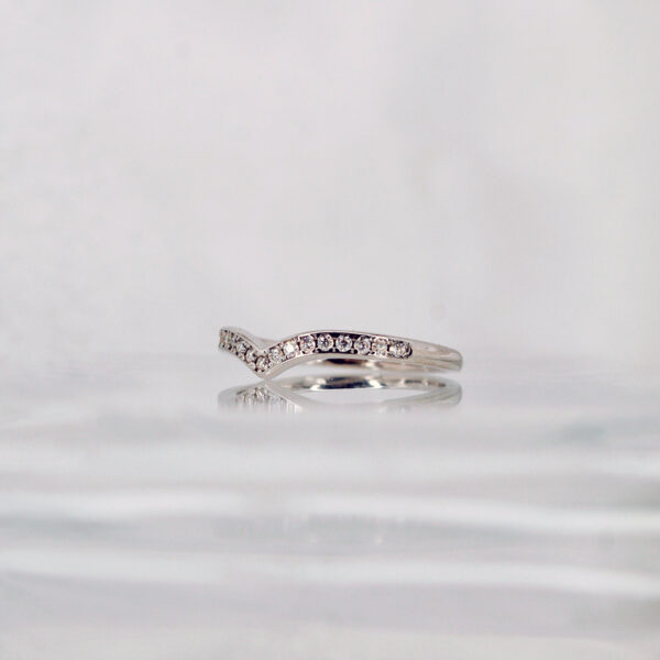 V Shaped Half Eternity Moissanite diamond Rings - XJZ048A - Image 4