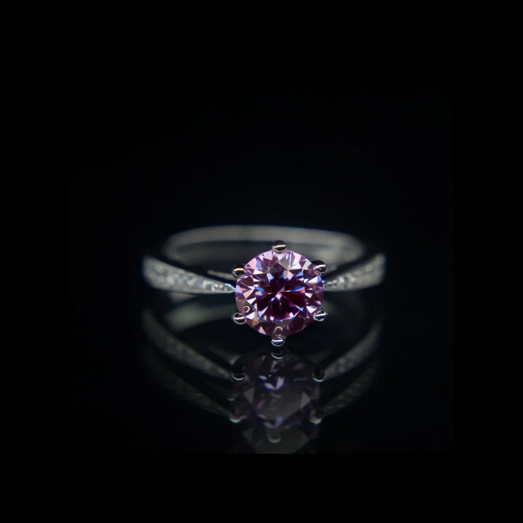 Twist Aura Pink, Moissanite diamond Rings - MSJ012P