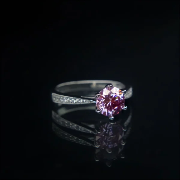 Twist Aura Pink, Moissanite diamond Rings - MSJ012P - Image 2
