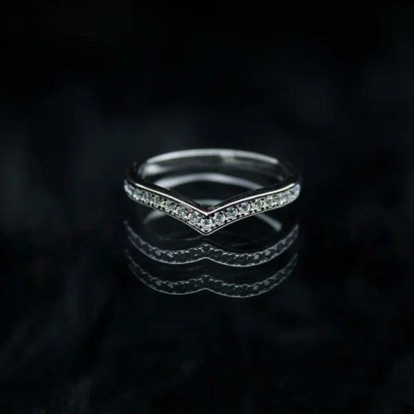 V Shaped Half Eternity Moissanite diamond Rings - XJZ048A