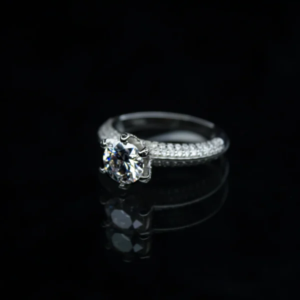 Queen's Ring, Moissanite diamond Rings - VIZR012 - Image 4