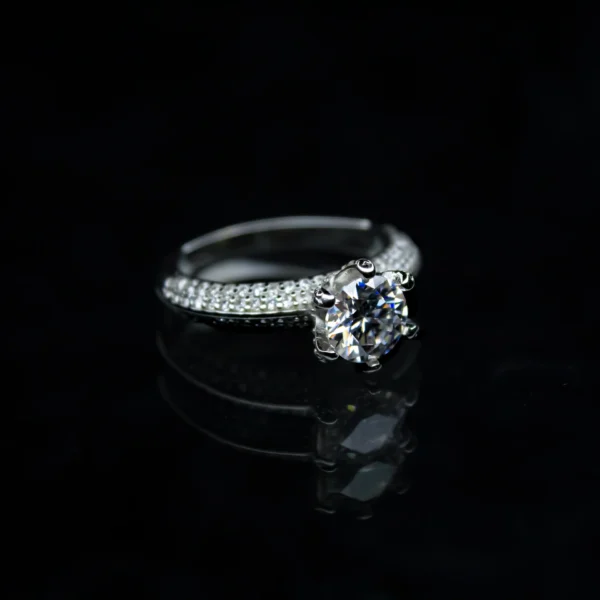 Queen's Ring, Moissanite diamond Rings - VIZR012 - Image 3