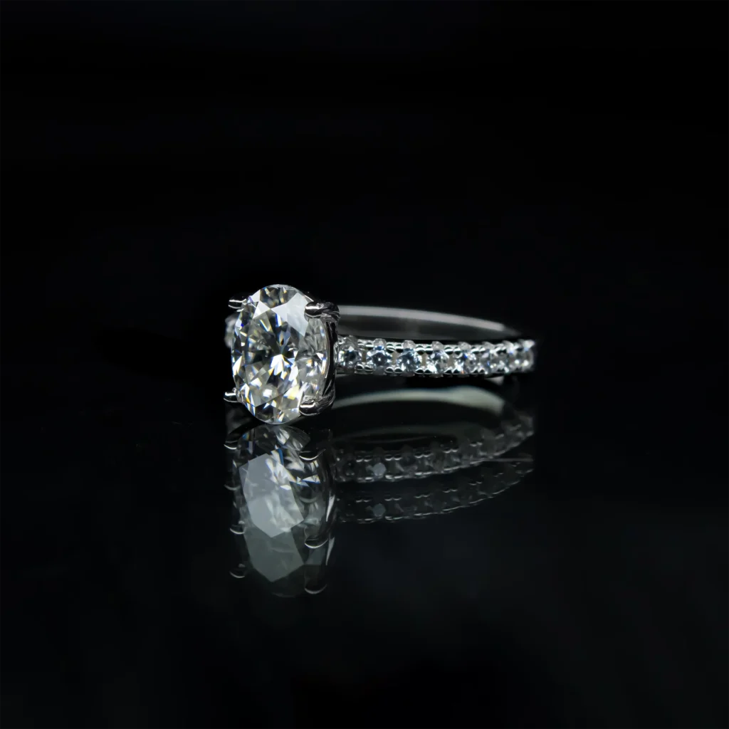 1.5ct Oval Shape, Moissanite diamond Rings